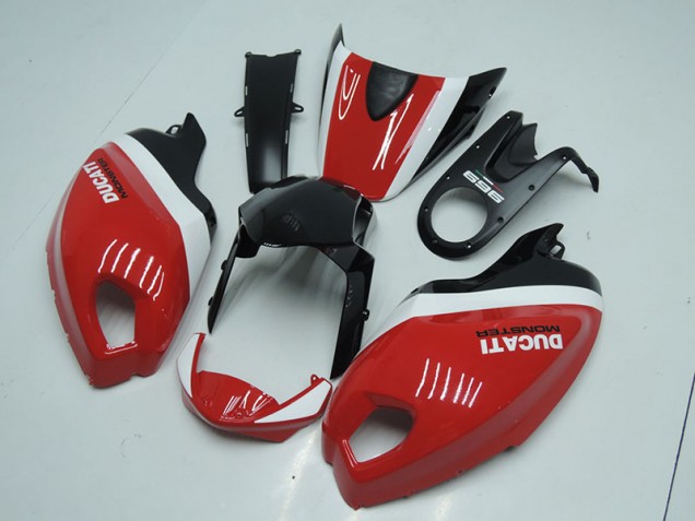 Abs Carenagem Ducati Monster 696 08-12 - Preto Vermelho Monster Abs Carenagem Ducati Monster 696 08-12 - Preto Vermelho Monster