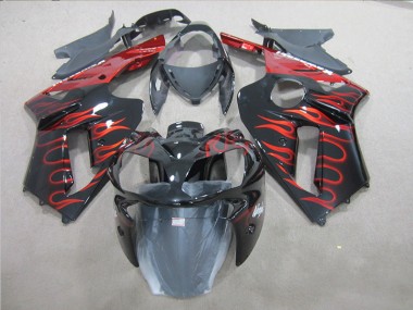 Abs Kits Completos Carenagem ZX6R 07-08 - Preto Vermelho Chama