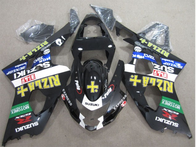Abs Plástico GSXR 600 K4 04-05 - Preto Amarelo Rizla Abs Plástico GSXR 600 K4 04-05 - Preto Amarelo Rizla