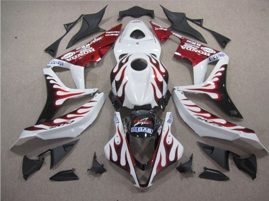 Carenagem CBR 600RR 07-08 - Branco Vermelho Chama Tubarão
