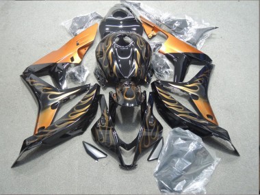 Carenagem CBR 600RR 07-08 - Preto Laranja Chama