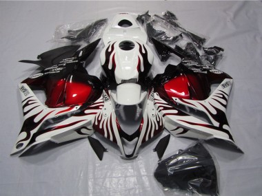 Carenagem CBR 600RR 09-12 - Branco Preto Vermelho Chama