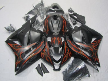 Carenagem CBR 600RR 09-12 - Preto Laranja Chama