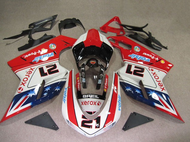 Carenagem Ducati 1098 07-14 - Vermelho Branco Breil Xerox 21 Carenagem Ducati 1098 07-14 - Vermelho Branco Breil Xerox 21