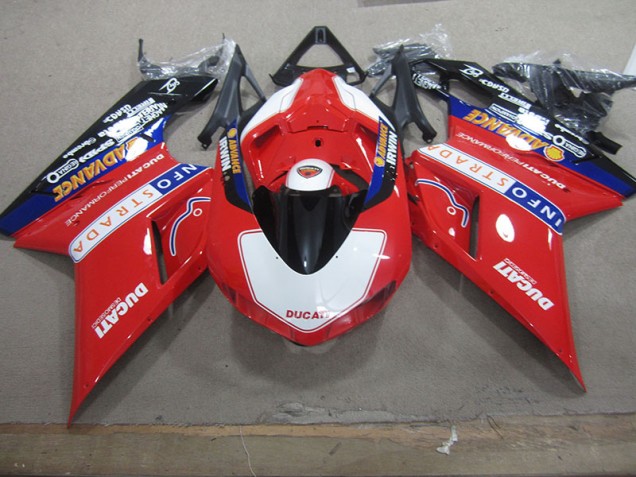 Carenagem Ducati 1098 07-14 - Vermelho Branco Info Strada Carenagem Ducati 1098 07-14 - Vermelho Branco Info Strada