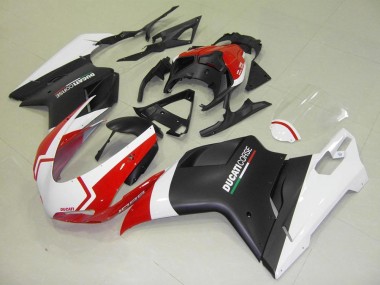 Carenagem Ducati 848 1098 1198 07-14 - Preto Fosco Branco Vermelho