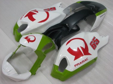 Carenagem Ducati Monster 696 08-12 - Branco Vermelho PRAMAC 65