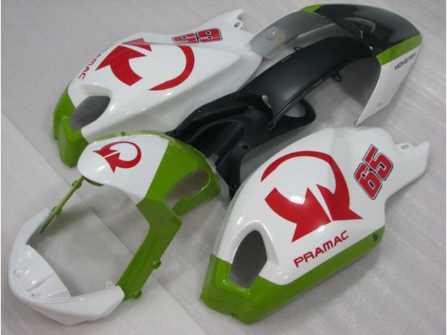 Carenagem Ducati Monster 696 08-12 - Branco Vermelho PRAMAC 65 Carenagem Ducati Monster 696 08-12 - Branco Vermelho PRAMAC 65