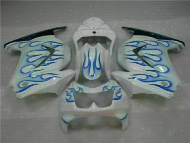 Carenagem EX250 08-12 - Branco Azul Chama
