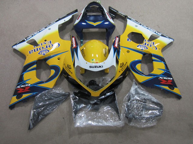 Carenagem GSXR 1000 K1 00-02 - Amarelo Azul Corona Extra Carenagem GSXR 1000 K1 00-02 - Amarelo Azul Corona Extra