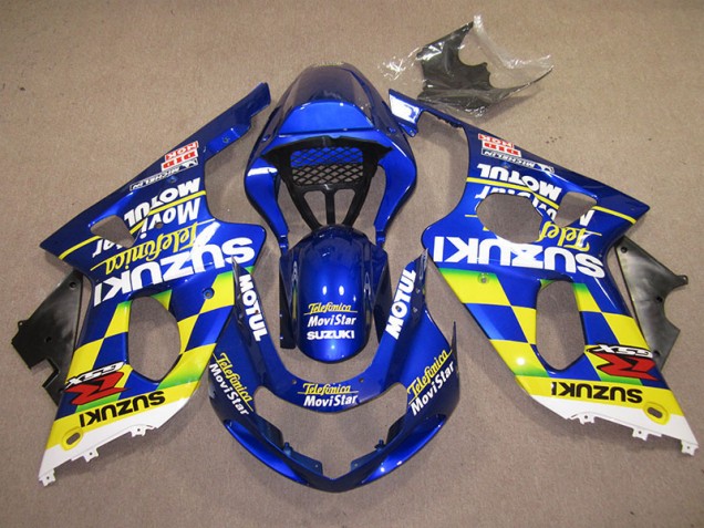 Carenagem GSXR 1000 K1 00-02 - Azul Amarelo Telefumica Movistar Carenagem GSXR 1000 K1 00-02 - Azul Amarelo Telefumica Movistar