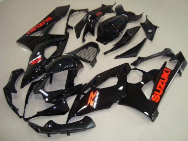 Carenagem GSXR 1000 K5 05-06 - Preto Brilhante Vermelho Adesivo