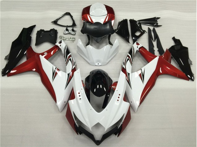 Carenagem GSXR 600 / 750 K8 08-10 - Branco Vermelho Preto Carenagem GSXR 600 / 750 K8 08-10 - Branco Vermelho Preto