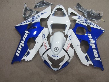 Carenagem GSXR 600 K4 04-05 - Branco Azul Motul