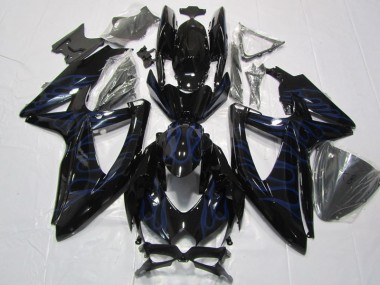 Carenagem GSXR 600 K8 08-10 - Preto Azul Chama