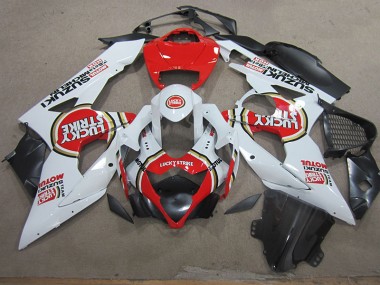 Carenagem & Plástico GSXR 1000 K5 05-06 - Branco Lucky Strike Vermelho Motul