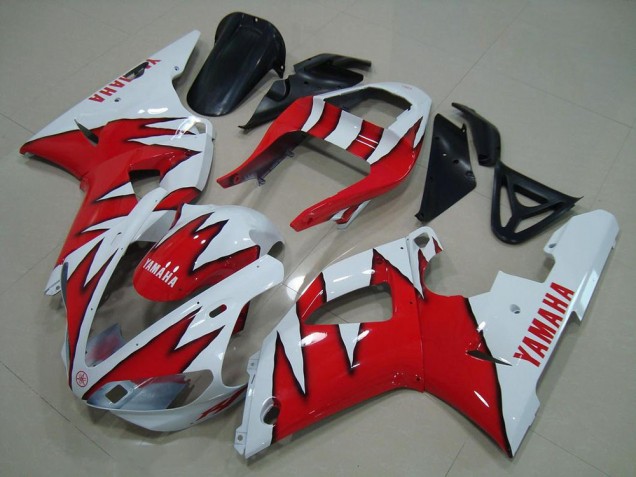 Carenagem R1 00-01 - Branco Vermelho Chama Carenagem R1 00-01 - Branco Vermelho Chama