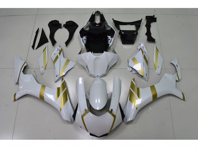 Carenagem R1 15-19 - Branco & Ouro Decalque