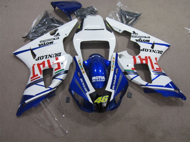 Carenagem R1 98-99 - Azul Branco Motul Dunlop 46 Carenagem R1 98-99 - Azul Branco Motul Dunlop 46