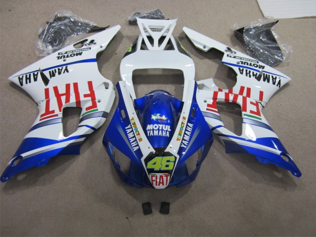 Carenagem R1 98-99 - Azul Branco Motul Fiat 46 Carenagem R1 98-99 - Azul Branco Motul Fiat 46