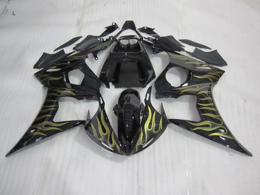 Carenagem R6 03-05 - Preto & Amarelo Chama