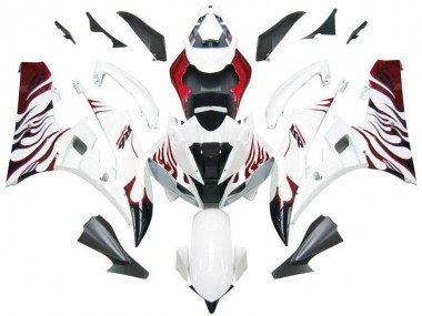 Carenagem R6 06-07 - Branco Vermelho Chama