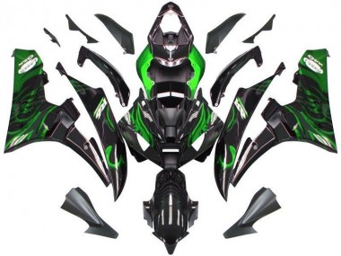 Carenagem R6 06-07 - Preto Verde Chama