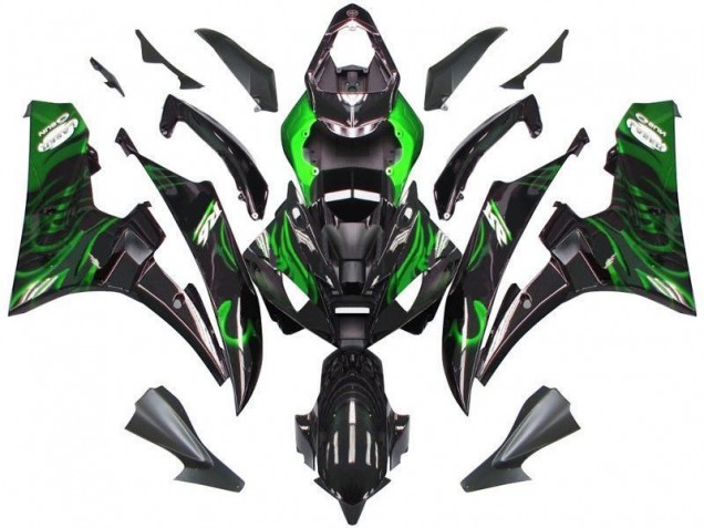 Carenagem R6 06-07 - Preto Verde Chama