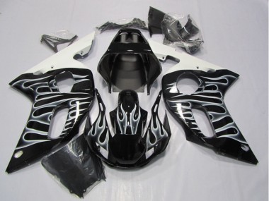 Carenagem R6 98-02 - Preto Branco Chama