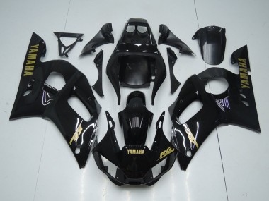Carenagem R6 98-02 - Preto Brilhante Ouro Adesivo