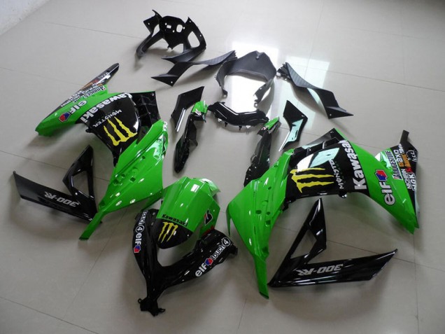 Carenagem ZX 300R 13-16 - Preto Verde Monster Carenagem ZX 300R 13-16 - Preto Verde Monster