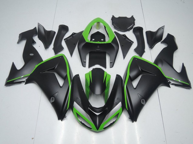 Carenagem ZX10R 06-07 - Preto Fosco & Verde Line Carenagem ZX10R 06-07 - Preto Fosco & Verde Line