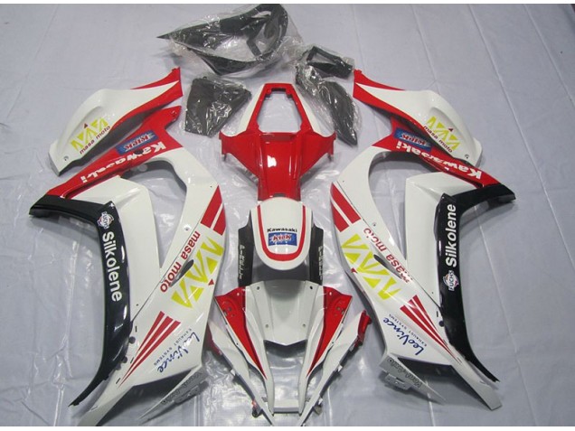 Carenagem ZX10R 11-15 - Branco Vermelho Silkolene Carenagem ZX10R 11-15 - Branco Vermelho Silkolene