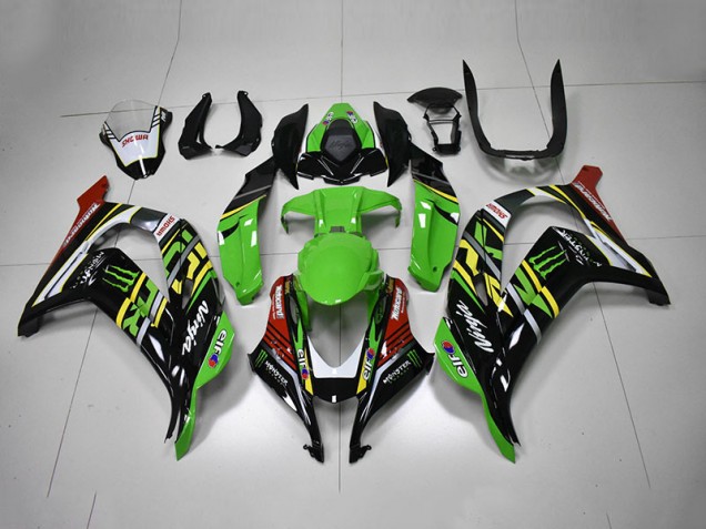 Carenagem ZX10R 16-19 - Verde Preto Vermelho Ninja Monster Carenagem ZX10R 16-19 - Verde Preto Vermelho Ninja Monster