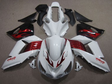 Carenagem ZX14R ZZR 1400 06-11 - Branco Vermelho Ninja