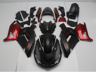 Carenagem ZX14R ZZR 1400 06-11 - Preto Fosco & Vermelho