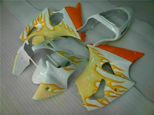 Carenagem ZX6R 00-02 - Branco Amarelo Chama Carenagem ZX6R 00-02 - Branco Amarelo Chama