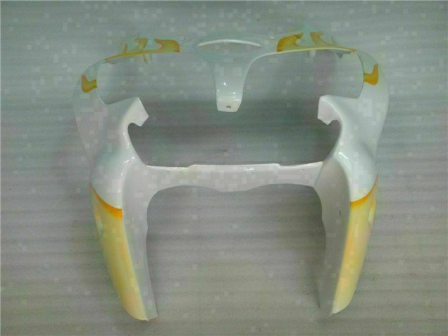 Carenagem ZX6R 00-02 - Branco Amarelo Chama Carenagem ZX6R 00-02 - Branco Amarelo Chama