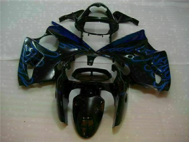 Carenagem ZX6R 00-02 - Preto & Azul Chama