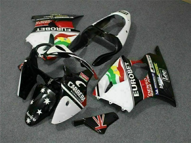 Carenagem ZX6R 00-02 - Preto Branco Eurobet Carenagem ZX6R 00-02 - Preto Branco Eurobet