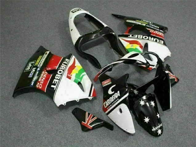 Carenagem ZX6R 00-02 - Preto Branco Eurobet Carenagem ZX6R 00-02 - Preto Branco Eurobet