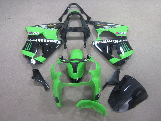 Carenagem ZX6R 00-02 - Preto Verde Monster Carenagem ZX6R 00-02 - Preto Verde Monster