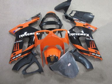 Carenagem ZX6R 03-04 - Preto Laranja Monster