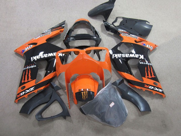 Carenagem ZX6R 03-04 - Preto Laranja Monster Carenagem ZX6R 03-04 - Preto Laranja Monster