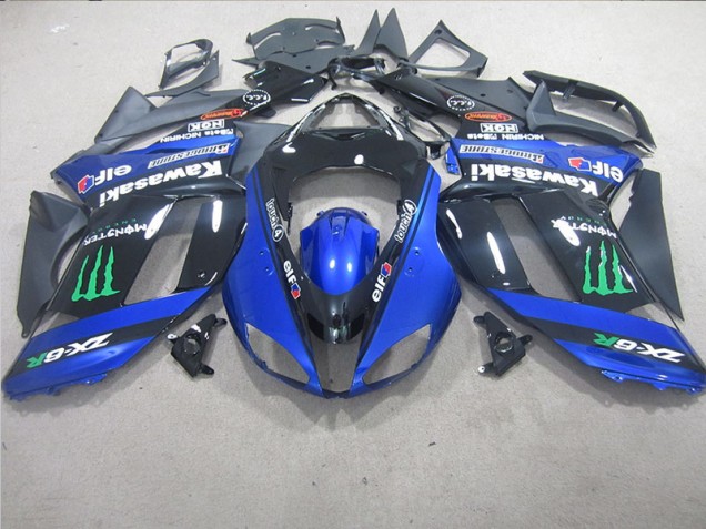 Carenagem ZX6R 07-08 - Preto Azul Monster