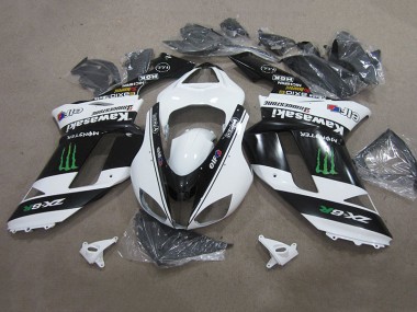 Carenagem ZX6R 07-08 - Preto Branco Monster