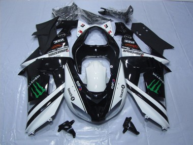 Carenagem ZX6R 07-08 - Preto Branco Monster Touch4
