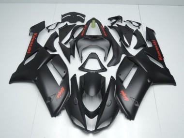 Carenagem ZX6R 07-08 - Preto Fosco & Vermelho Adesivo