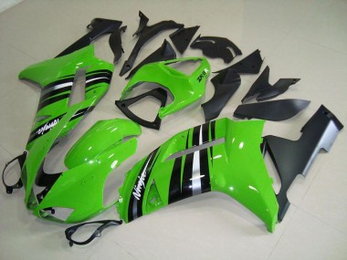Carenagem ZX6R 07-08 - Verde & Prata Listra
