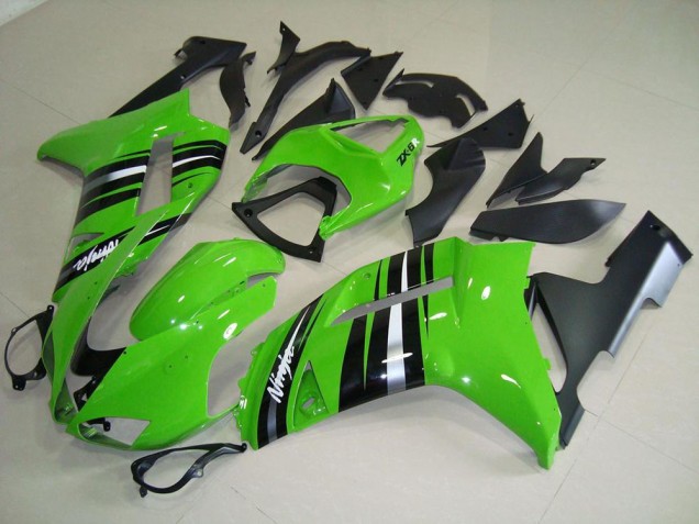 Carenagem ZX6R 07-08 - Verde & Prata Listra Carenagem ZX6R 07-08 - Verde & Prata Listra